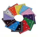 Solid color bandana fabric color headwear tube bandana 100% cotton packaging bandana