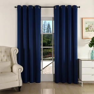 Solid Thermal Thick Fabric Blackout Curtains 100% Blackout Window Curtain Hotel Panels Full Light Blocking Drapes Black Curtains