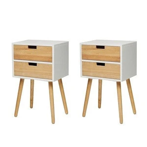 solid wood accent table with 2 drawers for living room