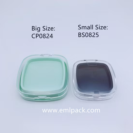 Import Eml Pack Cp0824 Square Shape Face Powder Case with Mirror Two Layer Plastic Compact Powder Case Pressed Powder Case from China