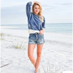 Spring Long Sleeve Tie-dyed women T Shirt loose fit