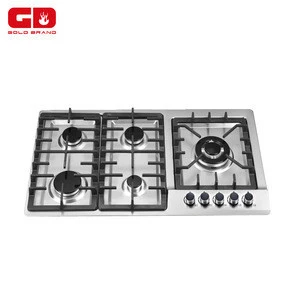 Stainless Steel 5 Burners Gas Cooker  Best Types Of Cookers Clean Steel Cook Top