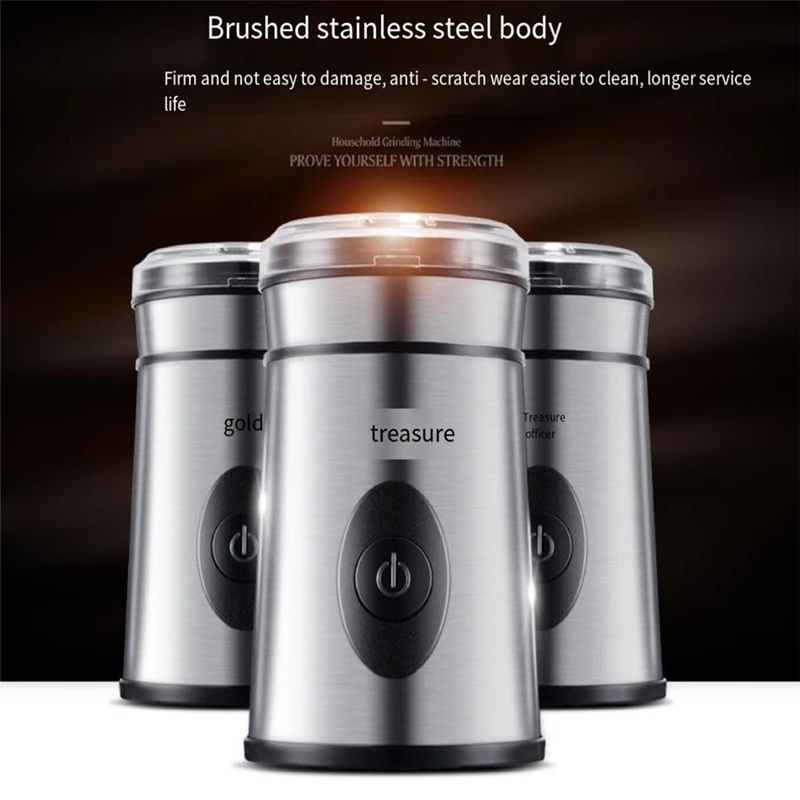 Stainless steel coffee bean grinder portable conical burr grinder mixer