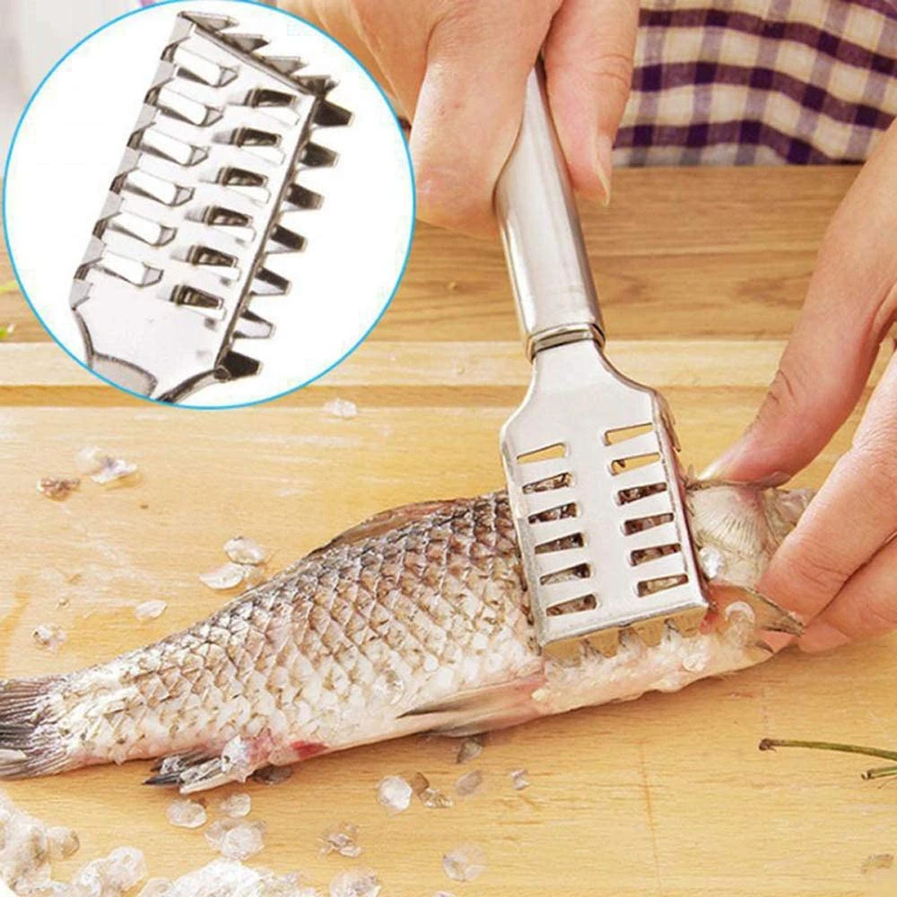 Stainless Steel Fast Cleaning Fish Scale Peeler Fish Scaler Scraper Fish Skin Remover Tools