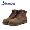 steel toe cap high heels for safety shoes Goodyear welt Rubber soft sole safety boots Men SNN4705