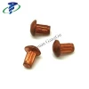 Straight Knurled Copper Leather Rivets