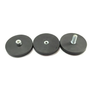 Strong magnetic rubber parts holding coated ndfeb magnet m6 thread force