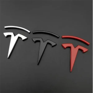 Suitable for Tesla Tesla logo metal car sticker modified body sticker side label 3D personality creative tail label