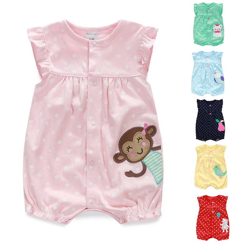 Summer fashion muslin kid pajamas jumpsuit cute infant leotards boy toddler bodysuit clothes children clothing baby girl romper