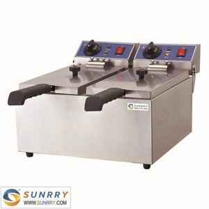 Table-top snacks fryer double tank with deep fryer parts and basket (SY-TF28 SUNRRY)