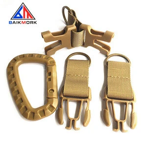 Tactical Webbing Keychain Outdoor sports key chain mountaineering buckle molle belt hook Waist Bag Hook