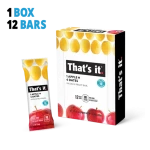 That's It. Apple Date Fruit Bars Box of 12 All Natural Gluten Free Plant Based Healthy Fruit Snacks