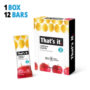 That&#39;s It. Apple Date Fruit Bars Box of 12 All Natural Gluten Free Plant Based Healthy Fruit Snacks