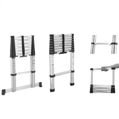 Thickened Aluminum Alloy Single-Sided Telescopic Lift Portable Straight Ladder