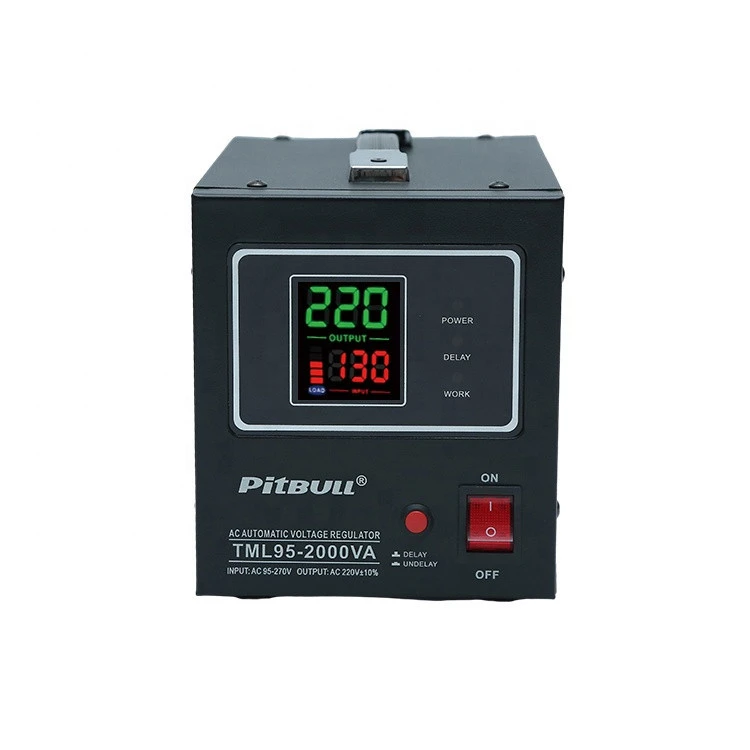 TML 0.5kva to 2kva  PitBULL relay control ac automatic adjustable home TV power voltage regulator stabilizer 220V