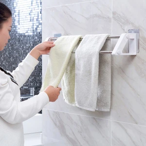 Trending 2020 Wholesale Double Towel rail Bathroom Suction Cup Towel Rack