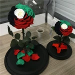 UAE flag wholesale preserved roses in glass fresh cut flowers blue roses for national day gift
