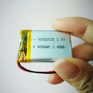 UN38.3 MSDS CE CB IEC62133 Approved Certificated Small Battery Lipo 3.7 V 400mah Lithium Polymer Battery KC 502535