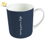 Unbreakable white porcelain enamel stirring print ceramic cup coffee mug wholesale