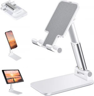 Universal Aluminum 360 Desk Mirror Mobile Phone Stand Holder Tablet Holders