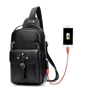 Universal Fashion Casual Outdoor Men Shoulder Messenger Bags with Charging Port