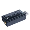 USB 7.1 audio adapter amplifier Case Black external computer sound card for PC Laptop