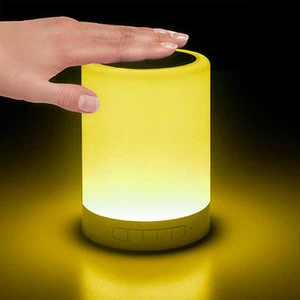 V4.0 Smart Touch wireless LED Night Light color changing  blue tooth portable mini speaker with  memory card