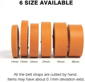 Veg Tanned Leather Handmade Belt Blank Cowhide Strip Genuine Leather Belt Strip DIY Gift Belt 14mm 0.55"Width,Natural