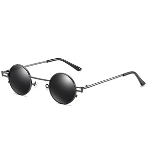 Vintage Polarized Steampunk Sunglasses Mens Round UV400 Sun Glasses