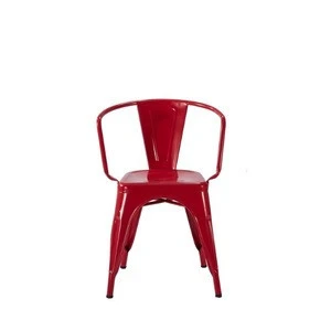 Vintage Tol Style Metal Restaurant Chair With Arm