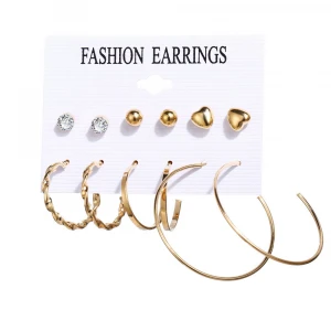 VRIUA Bohemia Mix 40 Styles Long Tassel Stud Earrings Set For Women Girl Flower Heart Pearl Stud Earring Crystal Female Jewelry