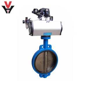 wafer control butterfly throttle valve with pneumatic actuator