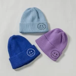 Warm knit acrylic custom  private label winter custom beanie hat