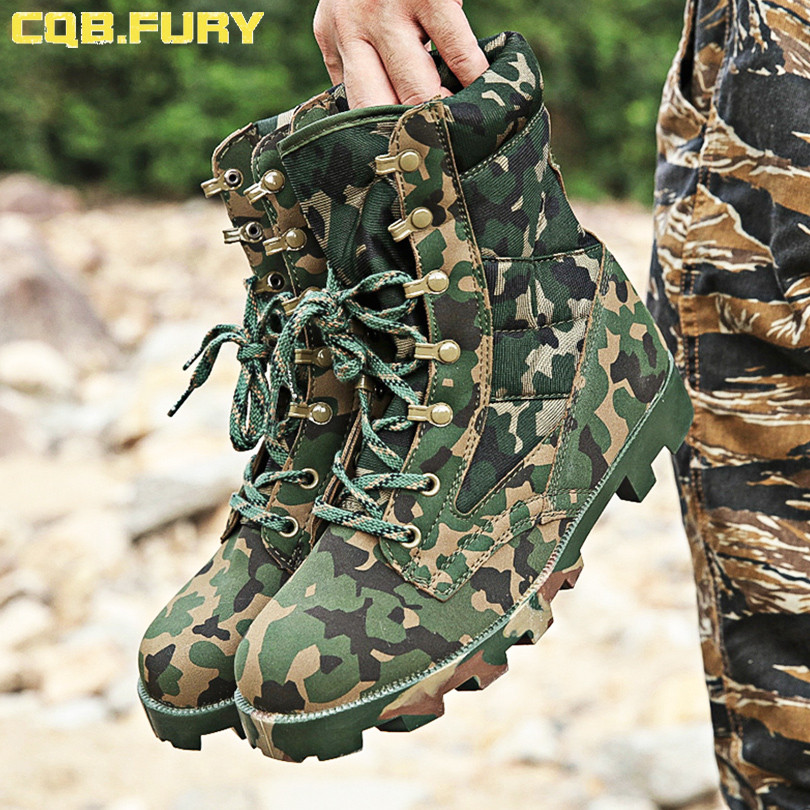 Buy Waterproof Camouflage Military Boots Anti-slip Rubber Outsole Army ...