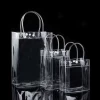 Waterproof Custom transparent tote bags shopping gift holographic clear pvc shoulder bag