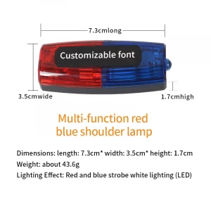 Waterproof Shoulder Light Roadway Safety Red Blue Led Traffic Rechargeable Police Shoulder Warning Light