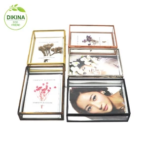 wedding display gold clear gift jewelry jewellery storage boxes with lid  small glass box