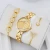 Import Wedding Jewelry Ladies 18K Gold Plated Quartz Wrist Watch And Bracelet Gift Sets from China