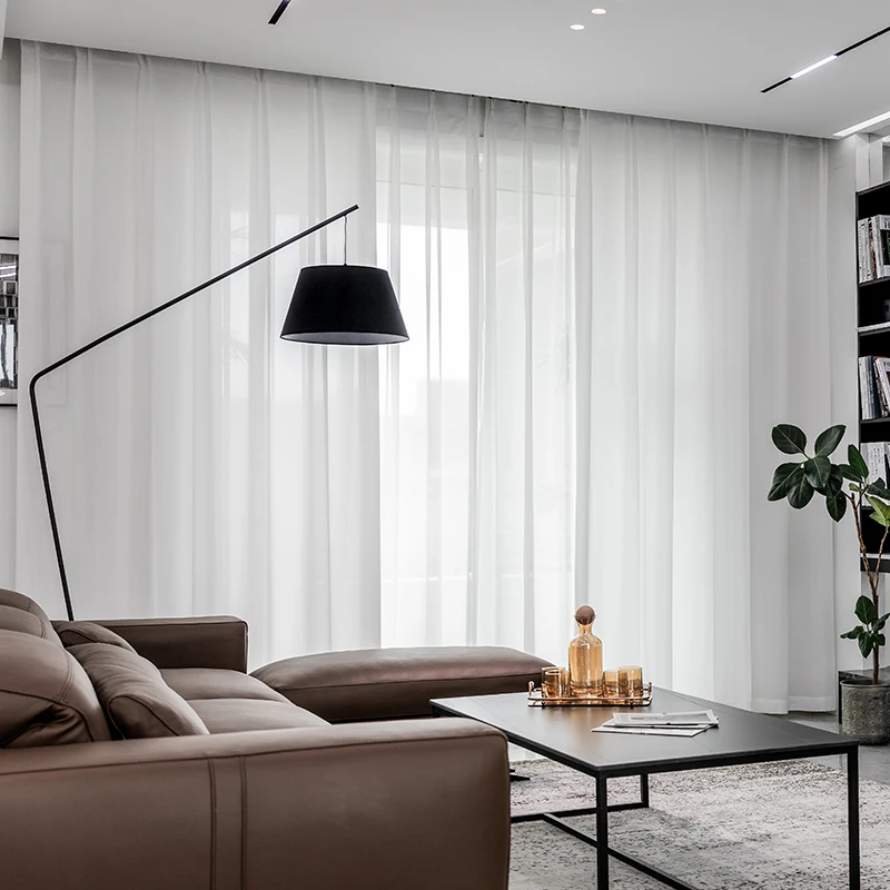 White 100% Blackout Curtains 52 x 84 Inches Long Textured Curtains Drapes, Room Darkening Curtains,  2 Panels