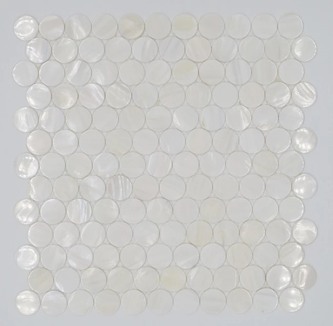 Buy White Color Wall Decorate Shell By Mother Of Pearl Penny Round ...