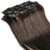 Wholesale 100% real natural virgin best Seamless 100% Brazilian Remy Clip In Hair Extension