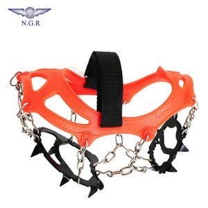 Wholesale 12 Teeth High Quality Tensile Strength Rubber Climbing Crampons for antislip and walking safety shoes on snow ice