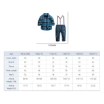 wholesale 2pcs plaid shirt overalls jeans children clothes set boys clothes kids clothing boys set