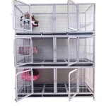 Wholesale 3-storey 6-door breeding square-tube steel wire dog cage cat cage animal cage