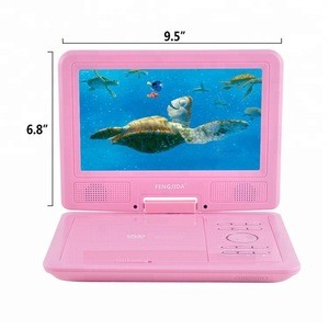 Wholesale 9 Inch DVD Portable Player with USB SD Card Slot Support RMVB DVD CD MP3 Pink children&#39;s gift