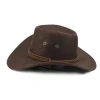 wholesale american new design suede leather cowboy hat with string