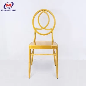 Wholesale Basic Customization Gold Aluminum Phoenix Pattern Circle Back Chiavari Chairs