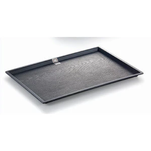 wholesale black rectangular melamine roast meat tray plastic crawfish trays