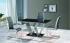 wholesale china modern stainless steel dining table base with glass top dining table set italian
