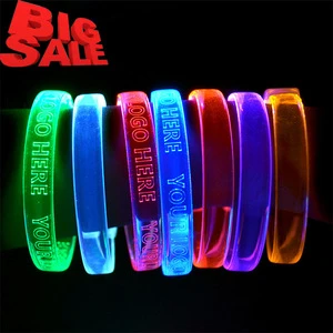 Wholesale Customized Glowed In The Dark Led Flashing Light Party Supplies Wrist Band
